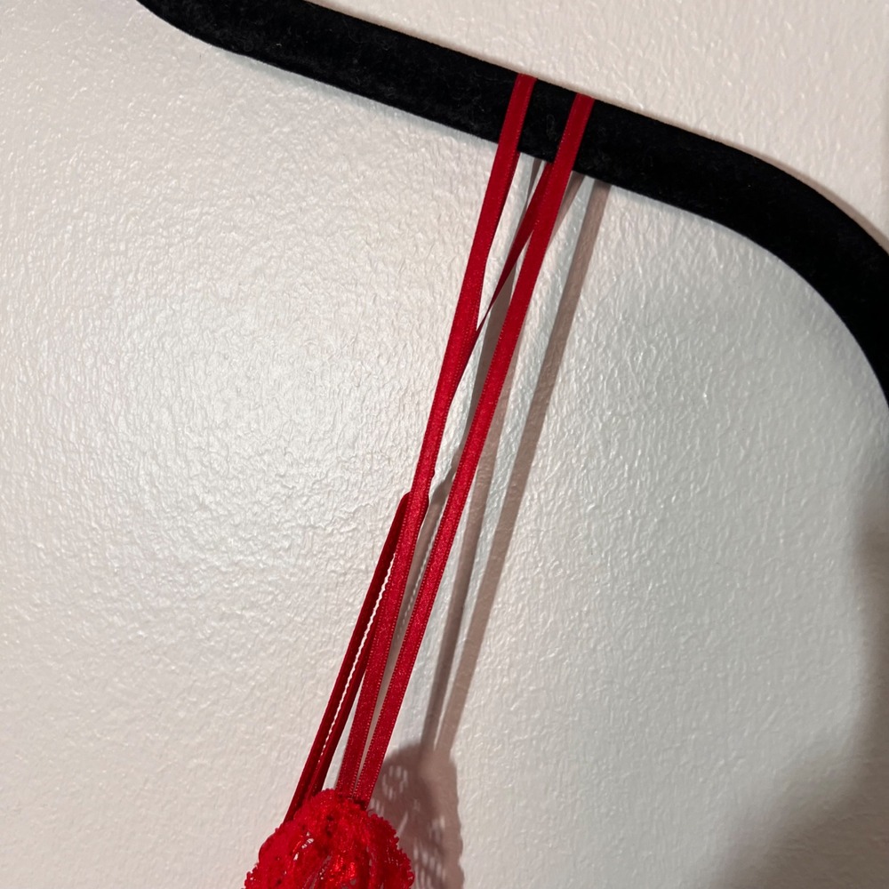 Victorias Secret Very Sexy Lingerie Lace Satin Teddy Sheer Babydoll Top Red XS - Picture 4 of 16